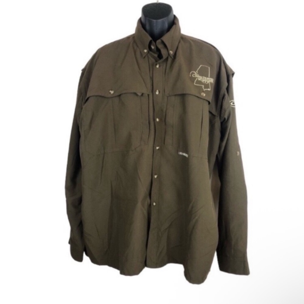 Drake Waterfowl- Men's Brown Vented Wingshooter's Shirt Long Sleeve Shirt 2XL